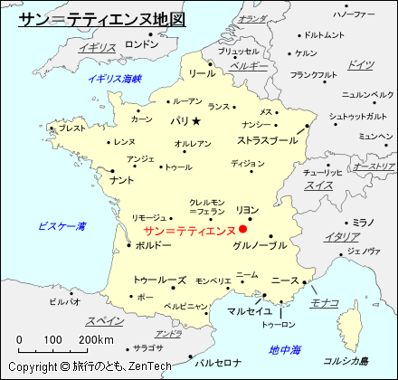 サン＝テティエンヌ地図