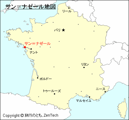 フランスにおけるサン＝ナゼール地図