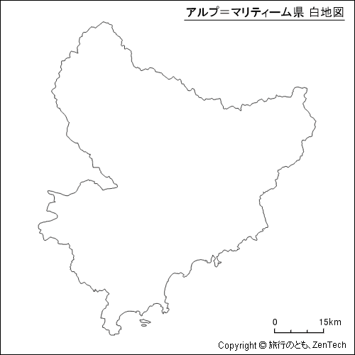 アルプ＝マリティーム県 白地図