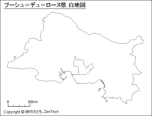 ブーシュ＝デュ＝ローヌ県 白地図