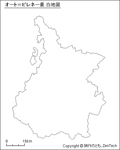 オート＝ピレネー県 白地図