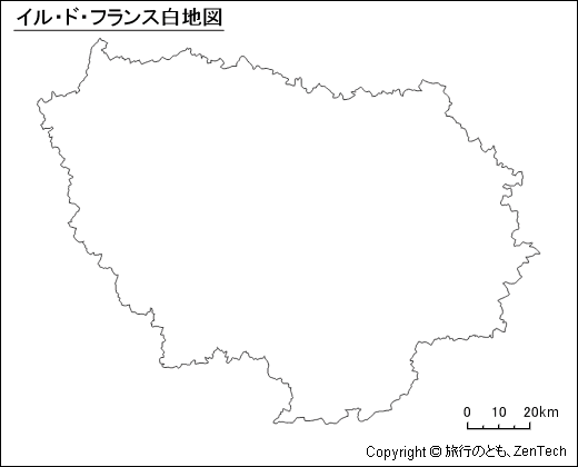 イル・ド・フランス白地図
