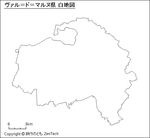 ヴァル＝ド＝マルヌ県 白地図