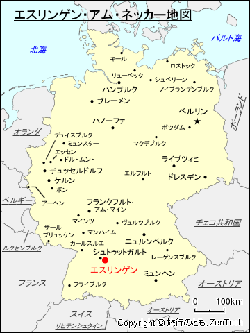 エスリンゲン・アム・ネッカー地図