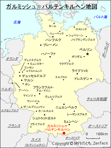 ガルミッシュ=パルテンキルヘン地図