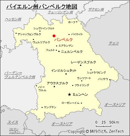 バイエルン州バンベルク地図