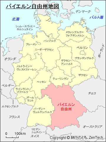 バイエルン自由州地図