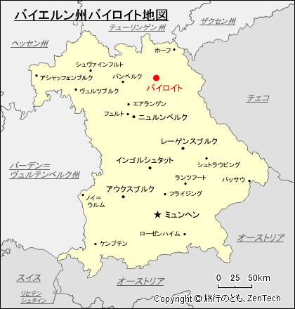 バイエルン州バイロイト地図