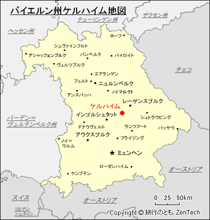 バイエルン州ケルハイム地図