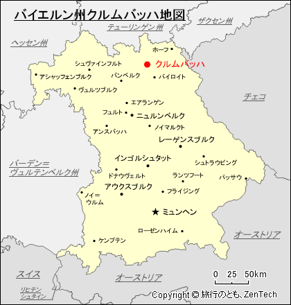 バイエルン州クルムバッハ地図