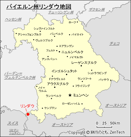 バイエルン州リンダウ地図