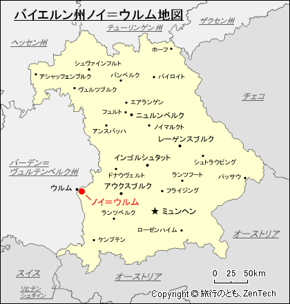 バイエルン州ノイ＝ウルム地図