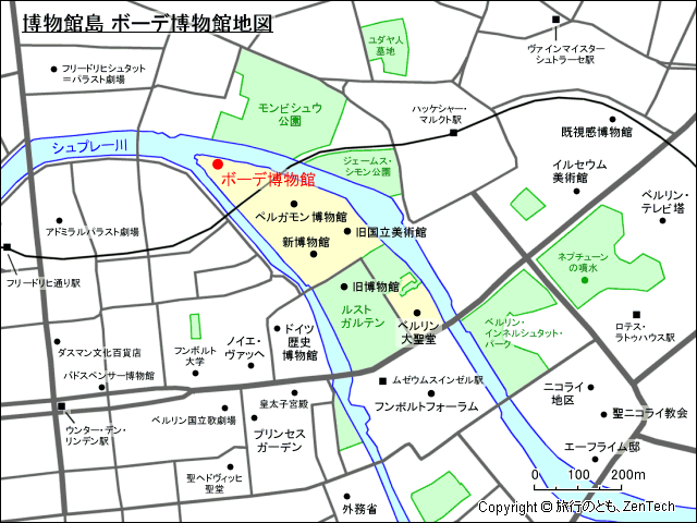 博物館島 ボーデ博物館地図