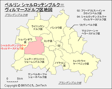 ベルリン シャルロッテンブルク＝ヴィルマースドルフ区地図