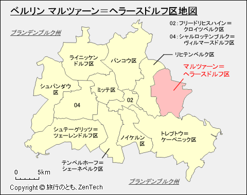 ベルリン マルツァーン＝ヘラースドルフ区地図