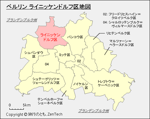 ベルリン ライニッケンドルフ区地図