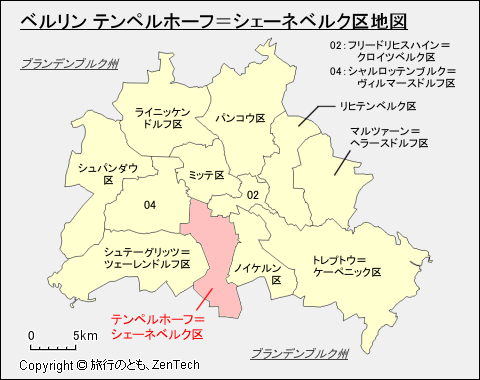 ベルリン テンペルホーフ＝シェーネベルク区地図