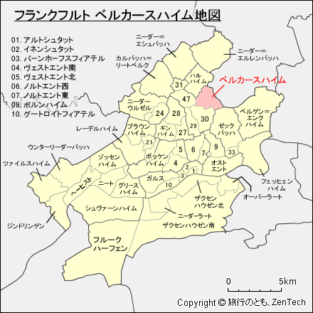 フランクフルト ベルカースハイム地図