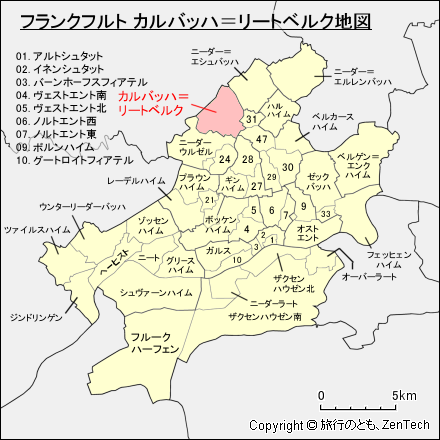 フランクフルト カルバッハ＝リートベルク地図