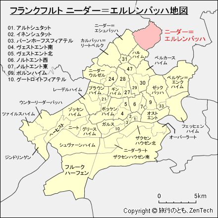 フランクフルト ニーダー＝エルレンバッハ地図