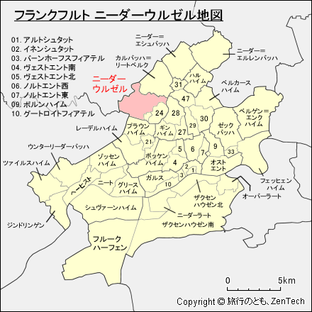 フランクフルト ニーダーウルゼル地図