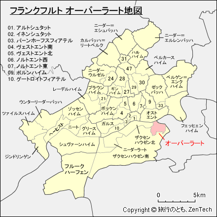 フランクフルト オーバーラート地図