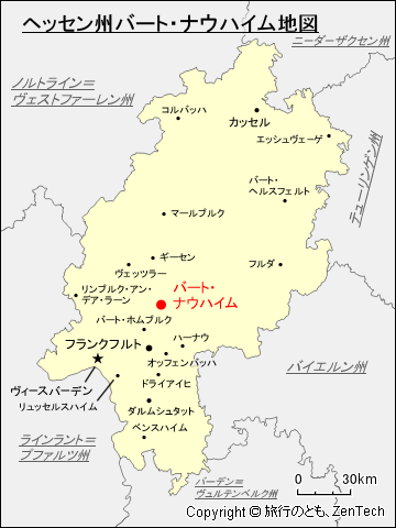 ヘッセン州バート・ナウハイム地図