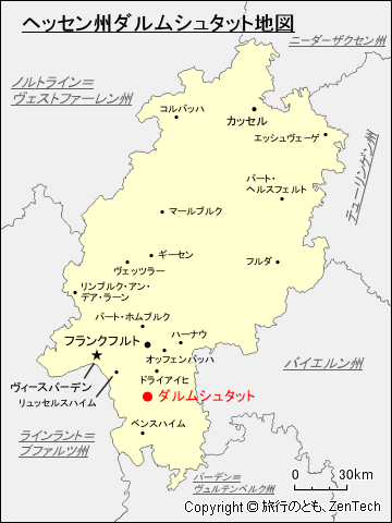 ヘッセン州ダルムシュタット地図