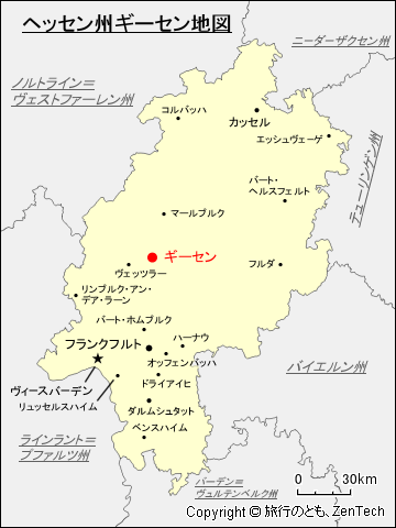 ヘッセン州ギーセン地図