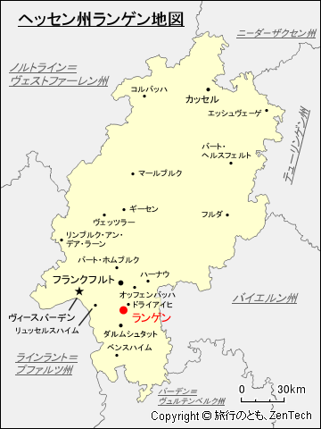 ヘッセン州ランゲン地図