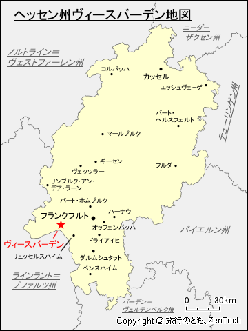 ヘッセン州ヴィースバーデン地図