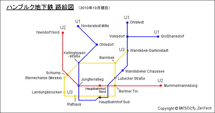 ハンブルク地下鉄 路線図 ハンブルク地下鉄 路線図
