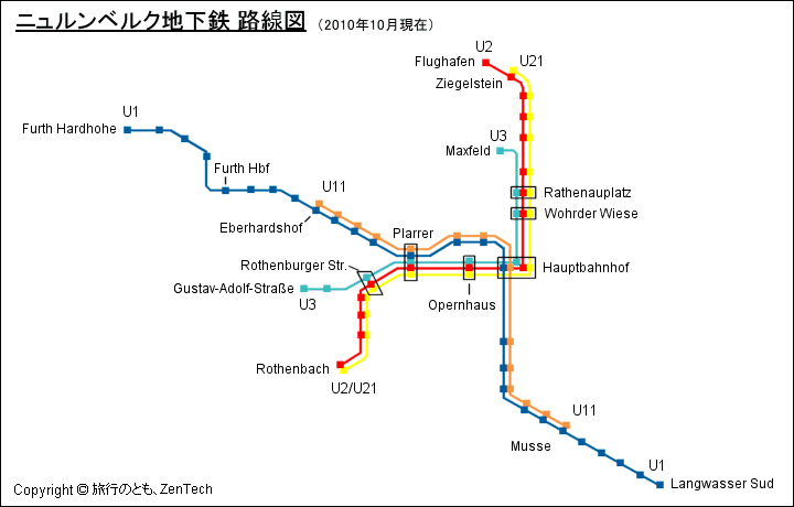 ニュルンベルク地下鉄 路線図