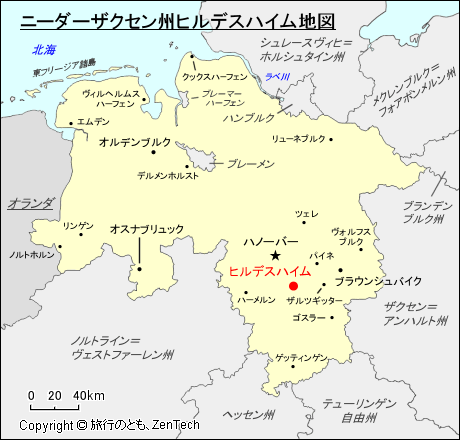 ニーダーザクセン州ヒルデスハイム地図