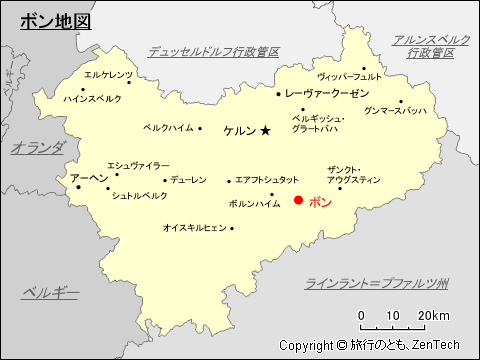 ケルン行政管区ボン地図