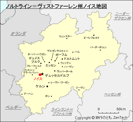 ノルトライン=ヴェストファーレン州ノイス地図