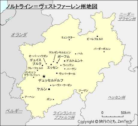 ノルトライン＝ヴェストファーレン州地図