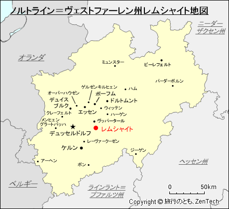 ノルトライン=ヴェストファーレン州レムシャイト地図