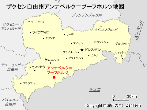 ザクセン自由州アンナベルク＝ブーフホルツ地図