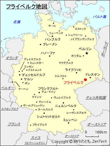 フライベルク地図