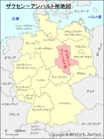 ザクセン＝アンハルト州地図