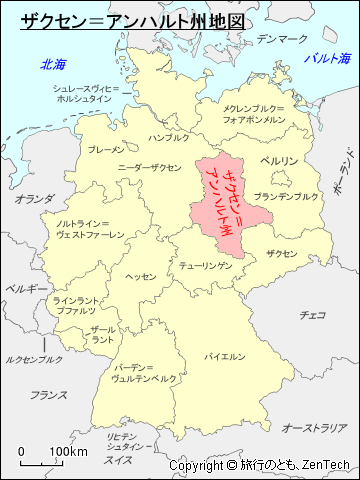 ザクセン=アンハルト州地図
