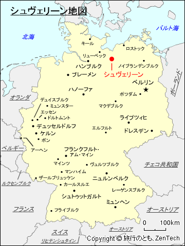 シュヴェリーン地図