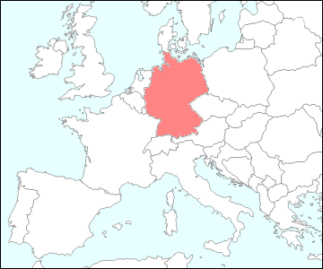 西ヨーロッパにおけるドイツ地図