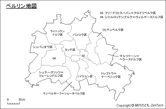 ベルリン行政区 区分地図