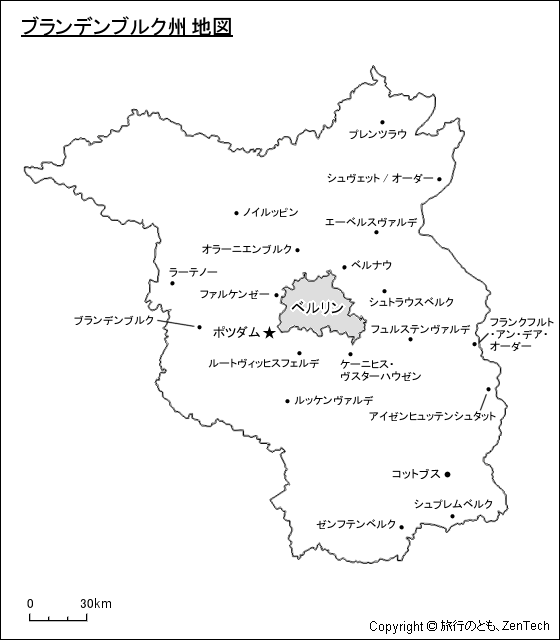 ブランデンブルク州地図