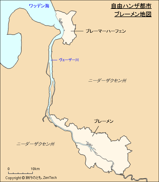 自由ハンザ都市ブレーメン地図