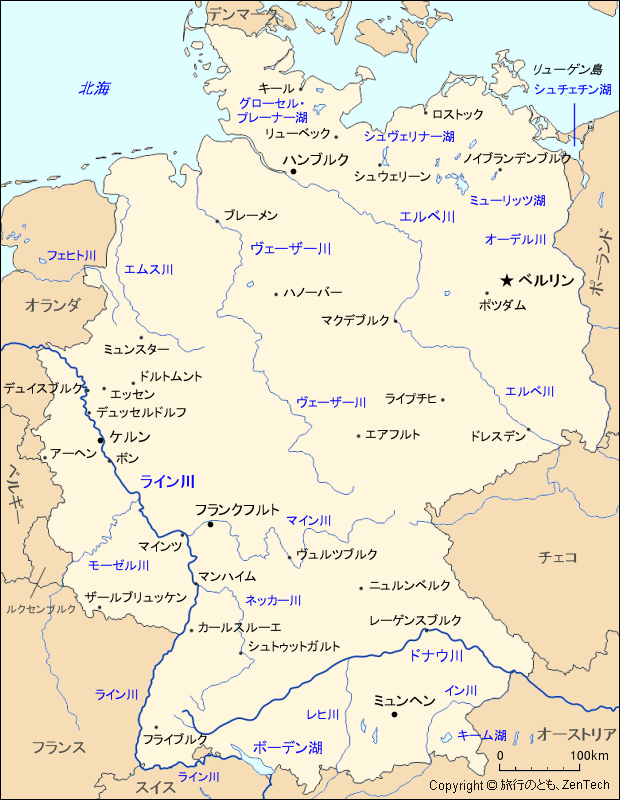 ドイツ地図 旅行のとも Zentech