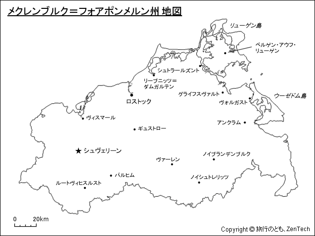 メクレンブルク＝フォアポンメルン州地図