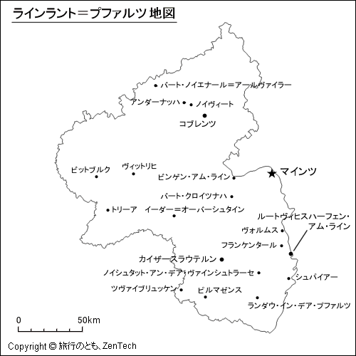 ラインラント＝プファルツ州地図